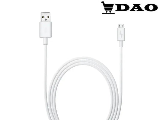 Cablu de incarcare date MicroUSB DAO, fast - charge 2A, 1 metru, alb - DAO Shop