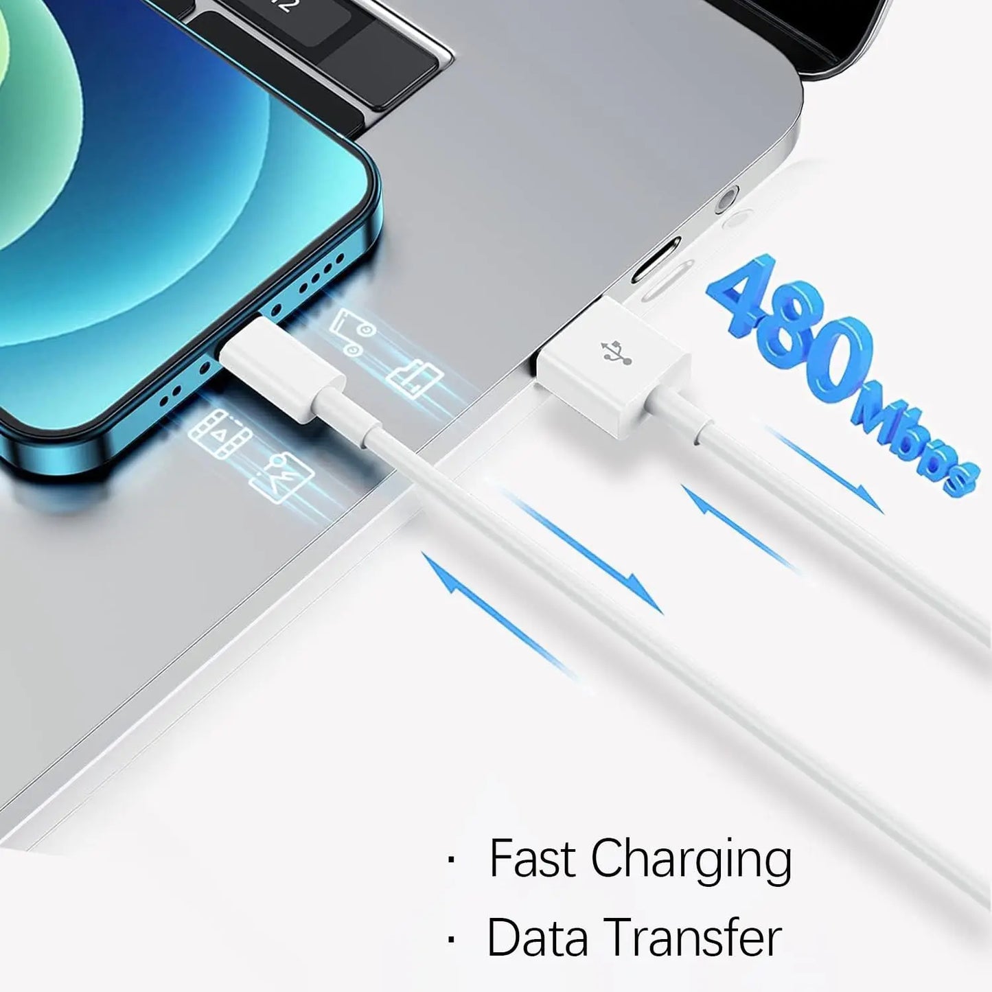 Cablu incarcare / date DAO, USB Type - C, Fast Charge, 1m, Alb - DAO Shop