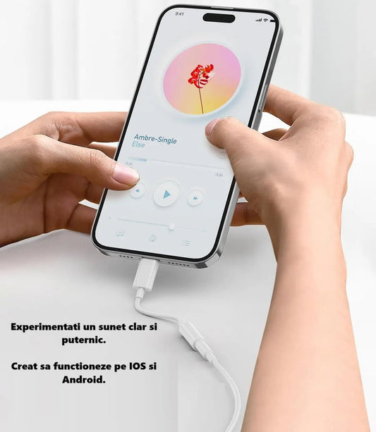 Adaptor audio android Type - C la Jack 3.5mm stereo, DAO, alb, 10cm, bluetooth ready, ambalaj blister individual - DAO Shop