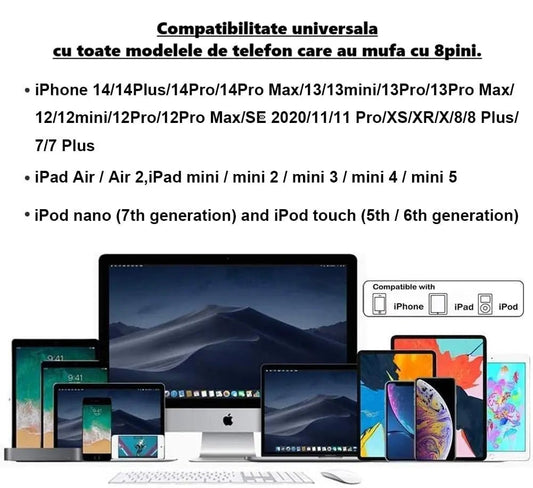 Adaptor audio lightning DAO® pentru telefon compatibil cu iPhone la Jack 3.5 mm, alb, DAO® - DAO Shop