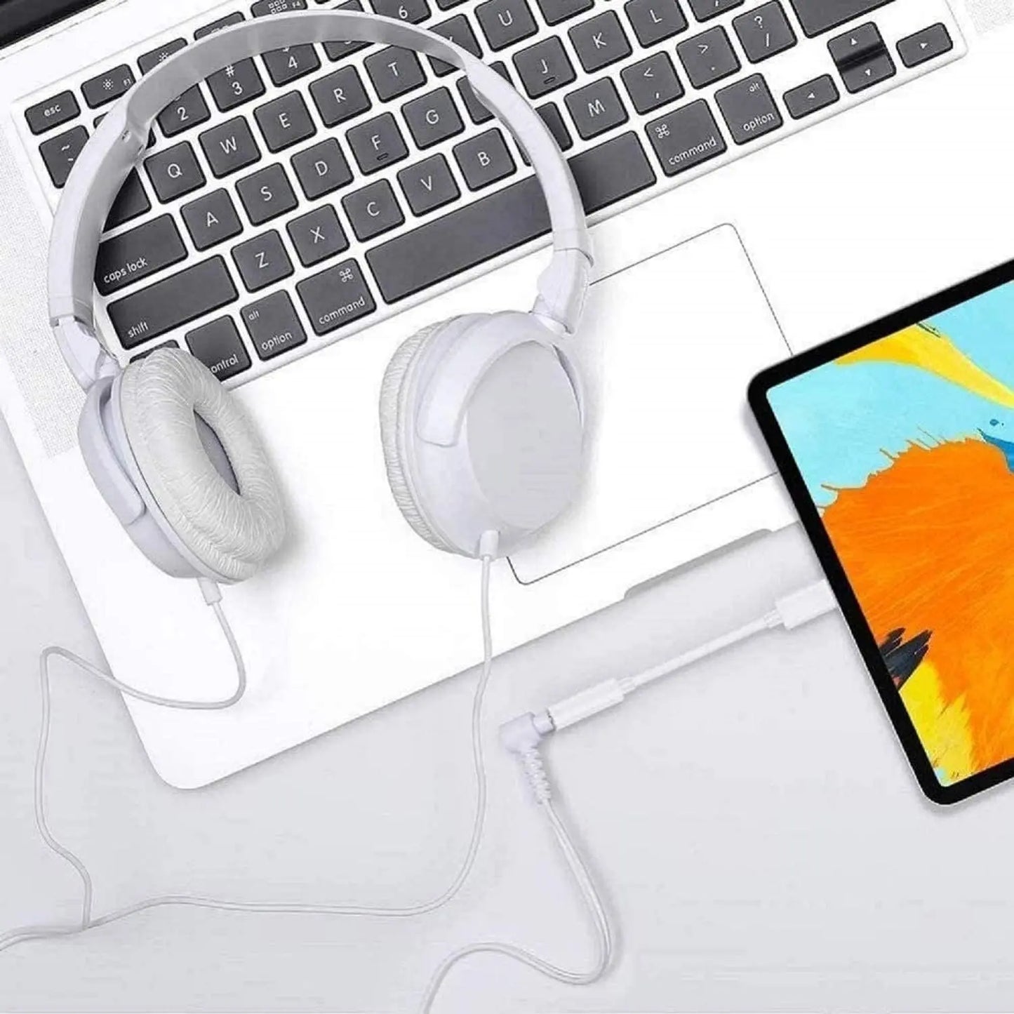 Adaptor audio lightning DAO® pentru telefon compatibil cu iPhone la Jack 3.5 mm, alb, DAO® - DAO Shop