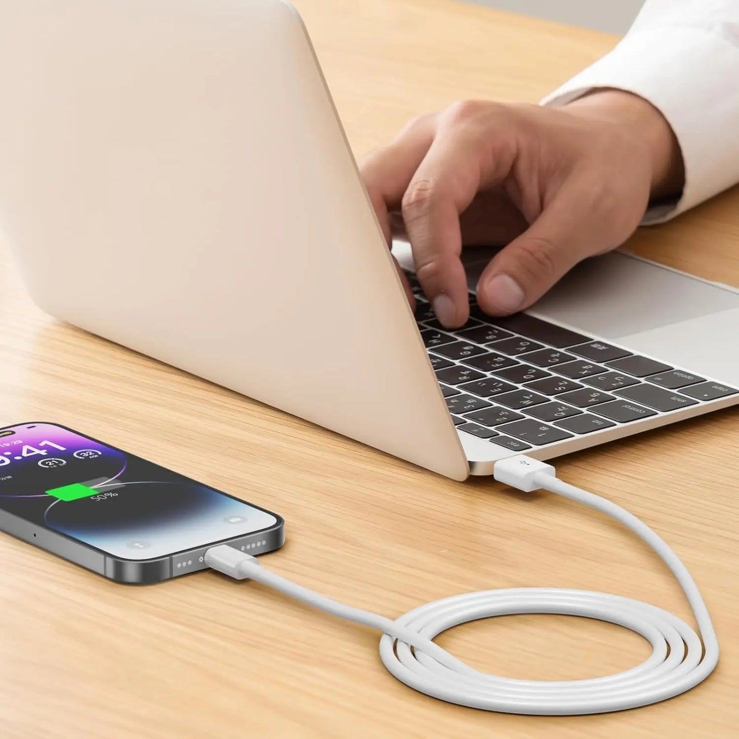 Cablu de incarcare / date DAO compatibil Apple Lightning - USB - A , fast - charge, alb - DAO Shop