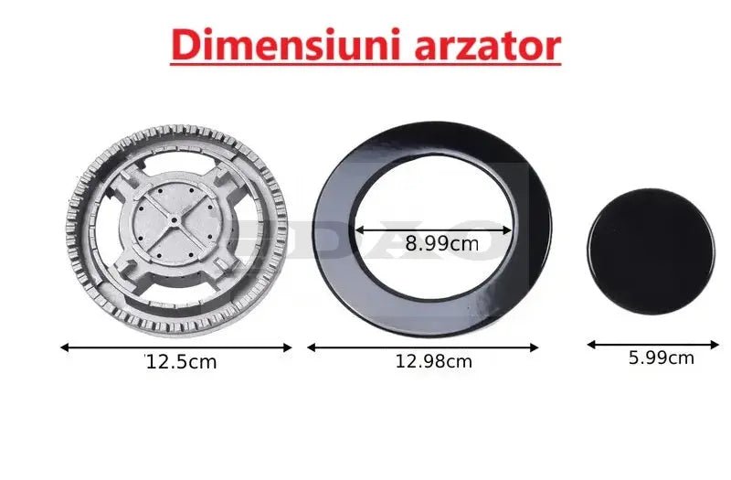 Arzator dublu - flacara WOK, 3.5KW, Sabaf, 4 piese, aluminiu - DAO Shop