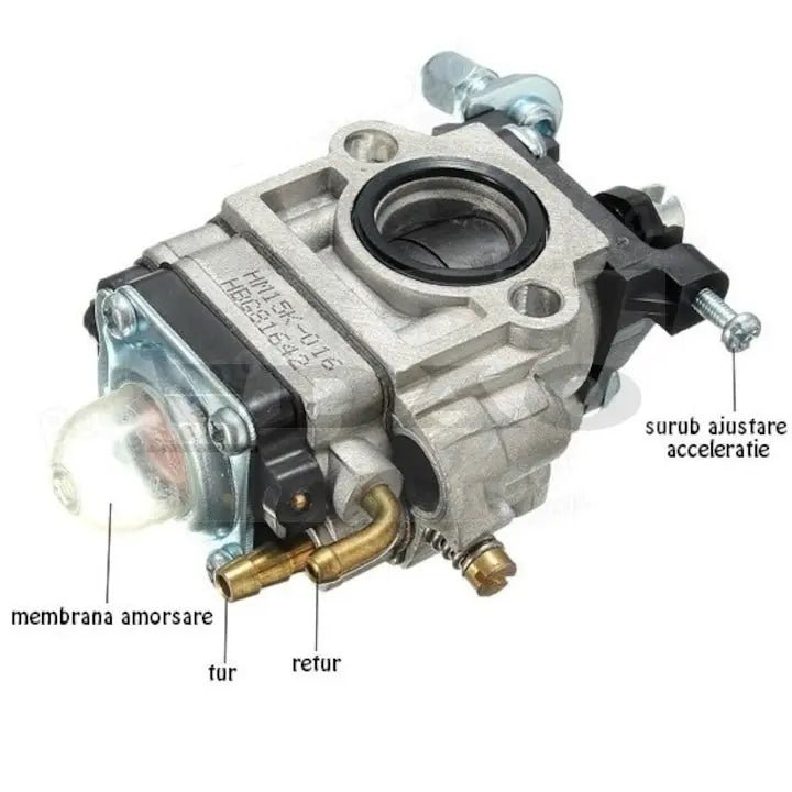 Carburator profesional DAO gaura mare 15mm pentru motocoasa 43cc,52cc compatibil Ruris, Dac, Ural - DAO Shop
