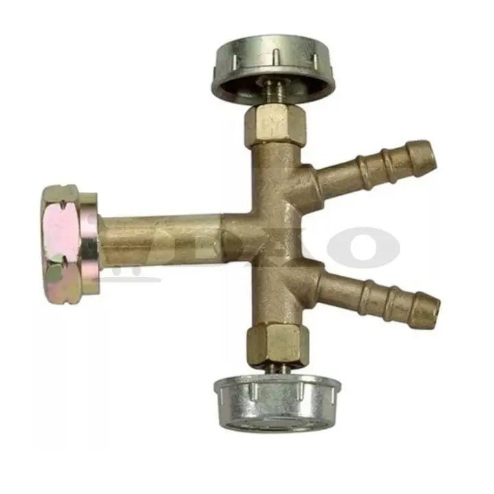 Distribuitor gaz tip Y , ramificatie gaz alama DAO cu robineti montaj butelie normala - DAO Shop