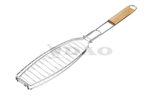 Gratar pentru peste DAO, 66x14 cm, antiaderent, maner lemn - DAO Shop