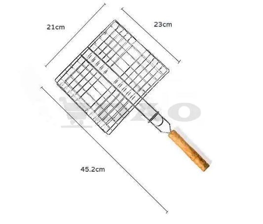 Gratar peste DAO, 23x21cm, maner 20cm, antiaderent, maner lemn - DAO Shop