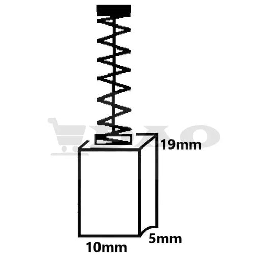 Perii colectoare DAO, 10x5x19 mm, cu arc, carbon - grafit, B1 - DAO Shop