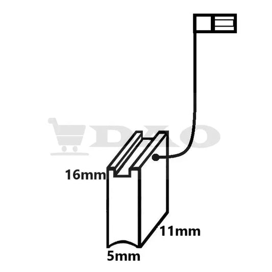 Perii colectoare DAO, 11x5x16 mm, cu papuc mama , carbon - grafit, B10 - DAO Shop