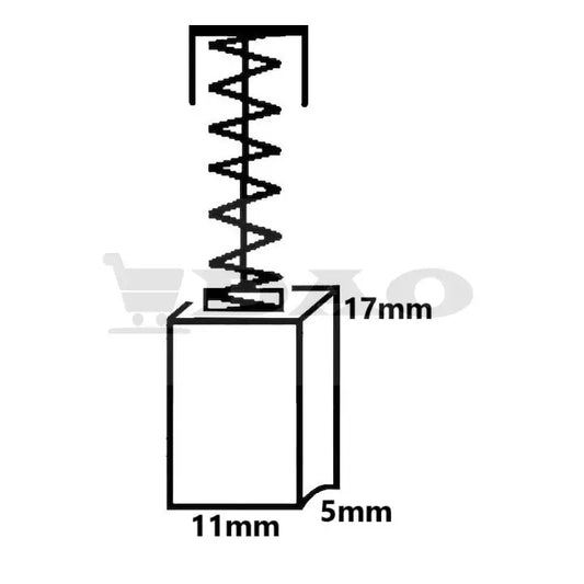 Perii colectoare DAO, 11x5x17 mm, cu arc, carbon - grafit, B8 - DAO Shop