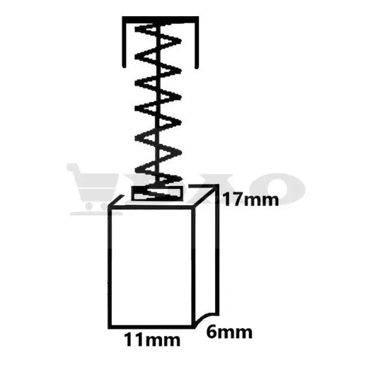 Perii colectoare DAO, 11x6x17 mm, cu arc, carbon - grafit, B11 - DAO Shop