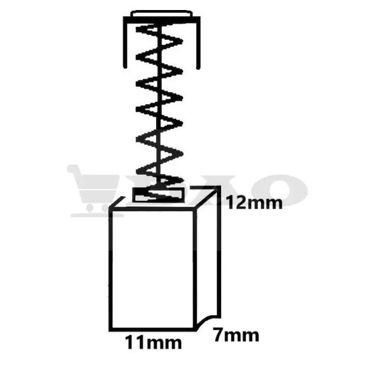 Perii colectoare DAO, 11x7x12 mm, cu arc, carbon - grafit, B13 - DAO Shop