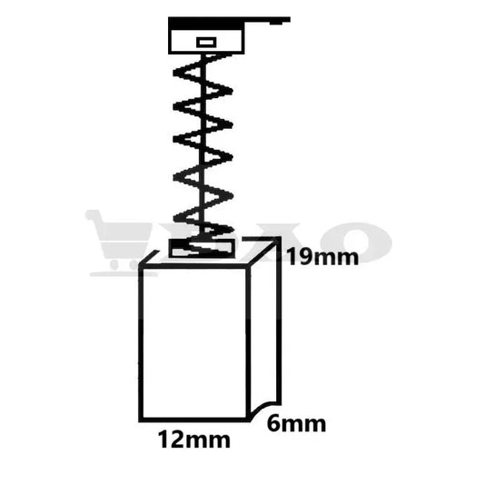 Perii colectoare DAO, 12x6x19 mm, cu arc, carbon - grafit, D19 - DAO Shop