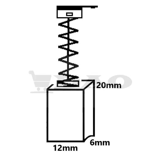 Perii colectoare DAO, 12x6x20 mm, cu arc, carbon - grafit, 191940 - 4, B19 - DAO Shop