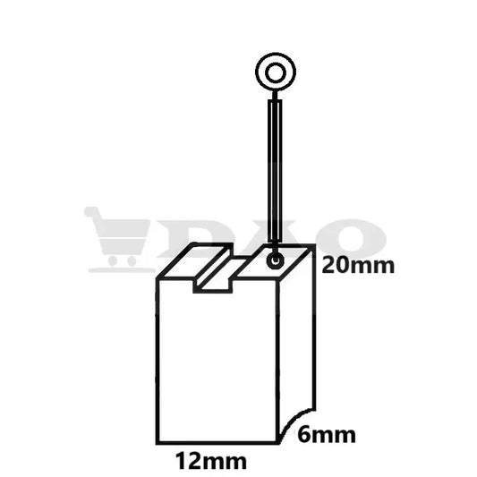 Perii colectoare DAO, 12x6x20 mm, cu arc, carbon - grafit, D8 - DAO Shop