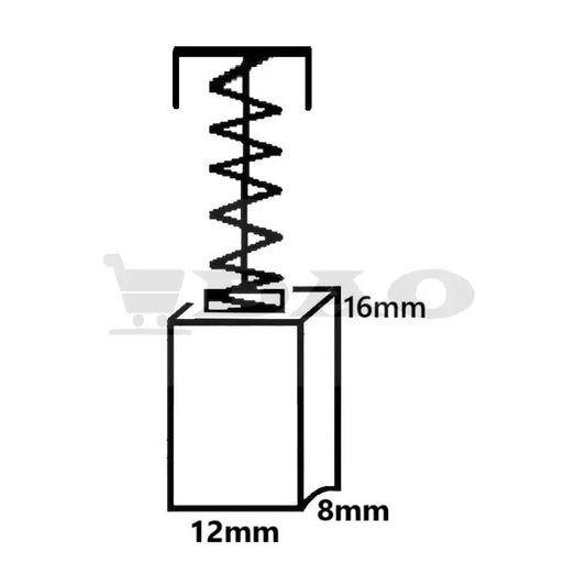 Perii colectoare DAO, 12x8x16 mm, cu arc, carbon - grafit, B17 - DAO Shop