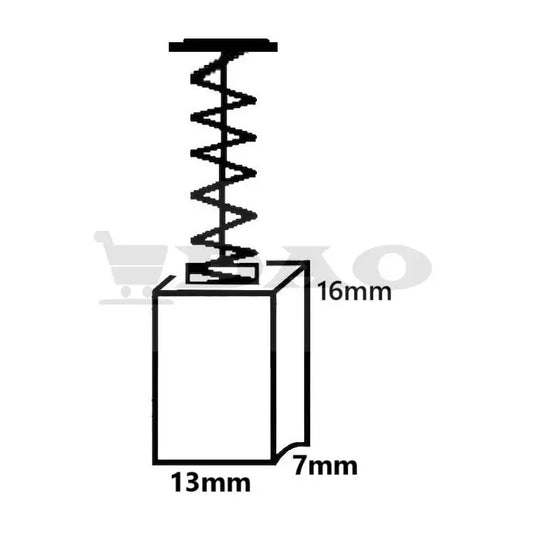 Perii colectoare DAO, 13x7x16 mm, cu arc, carbon - grafit, CB153, 181044 - 0, B21 - DAO Shop