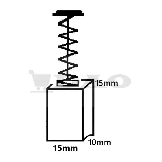 Perii colectoare DAO, 15x10x15mm, cu arc, carbon - grafit, B26 - DAO Shop