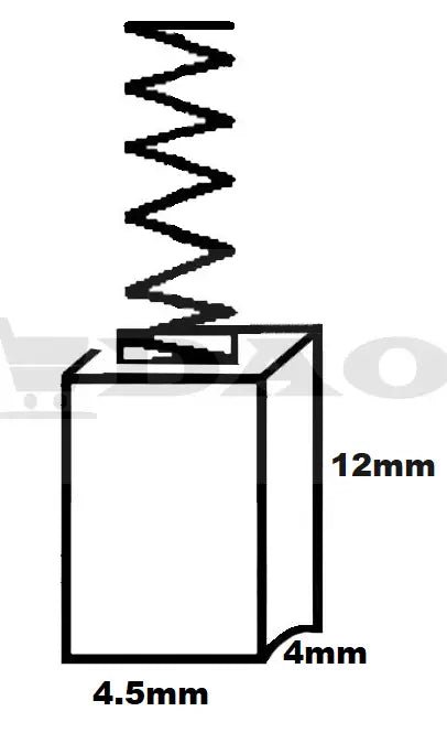 Perii colectoare DAO, 4x4,5x12mm, cu arc, carbon - grafit, 01 - DAO Shop