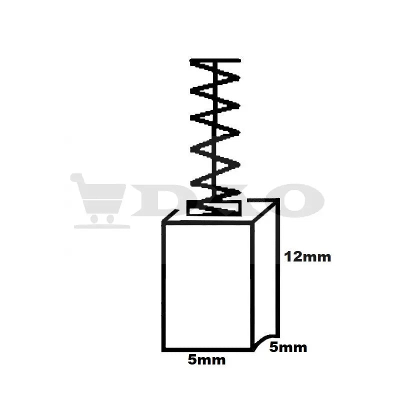 Perii colectoare DAO, 5x5x12mm, cu arc, carbon - grafit, D18 - DAO Shop
