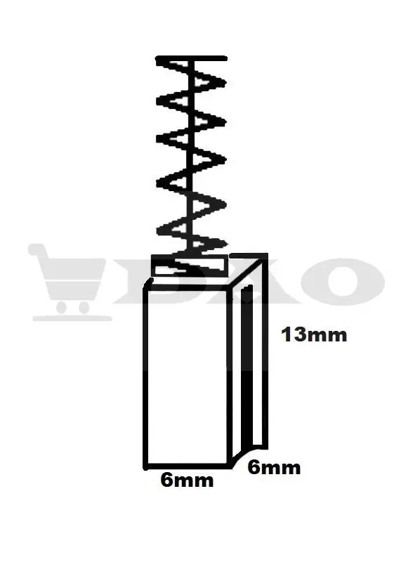 Perii colectoare DAO, 6,5x5x15mm, cu arc, carbon - grafit, O2 - DAO Shop