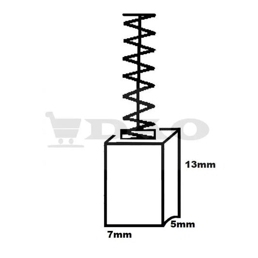 Perii colectoare DAO, 7x5x13mm, cu arc, carbon - grafit, O3 - DAO Shop