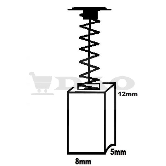 Perii colectoare DAO, 8x5x12mm, cu arc, carbon - grafit, A7 - DAO Shop