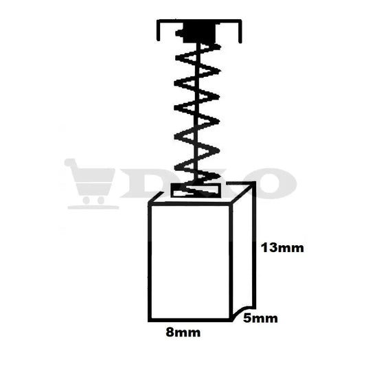 Perii colectoare DAO, 8x5x13mm, cu arc, carbon - grafit, A1 - DAO Shop