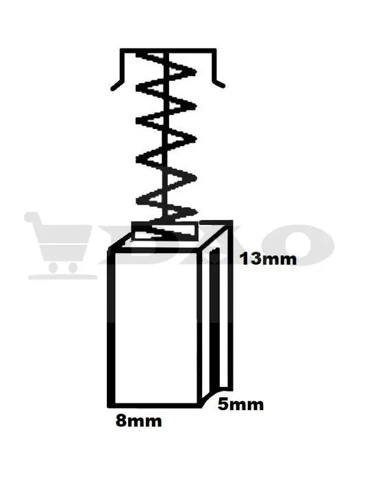 Perii colectoare DAO, 8x5x13mm, cu arc, carbon - grafit, A2 - DAO Shop