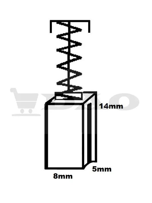 Perii colectoare DAO, 8x5x14mm, cu arc, carbon - grafit, A5 - DAO Shop