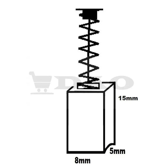 Perii colectoare DAO, 8x5x15mm, cu arc, carbon - grafit, A6 - DAO Shop