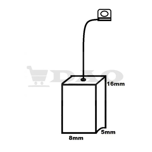 Perii colectoare DAO, 8x5x16mm, cu papuc pentru surub, carbon - grafit, A8 - DAO Shop