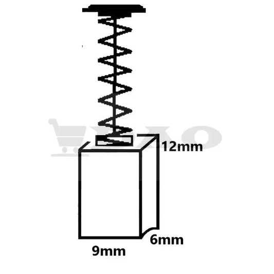 Perii colectoare DAO, 8x6,5x13 mm, cu arc, carbon - grafit, A16 - DAO Shop