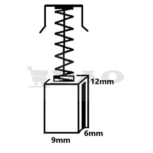 Perii colectoare DAO, 8x6,5x13 mm, cu arc, carbon - grafit, A17 - DAO Shop