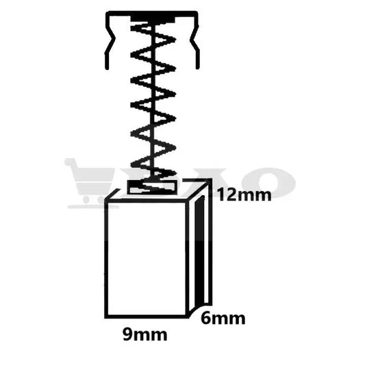 Perii colectoare DAO, 8x6,5x13 mm, cu arc, carbon - grafit, A18 - DAO Shop