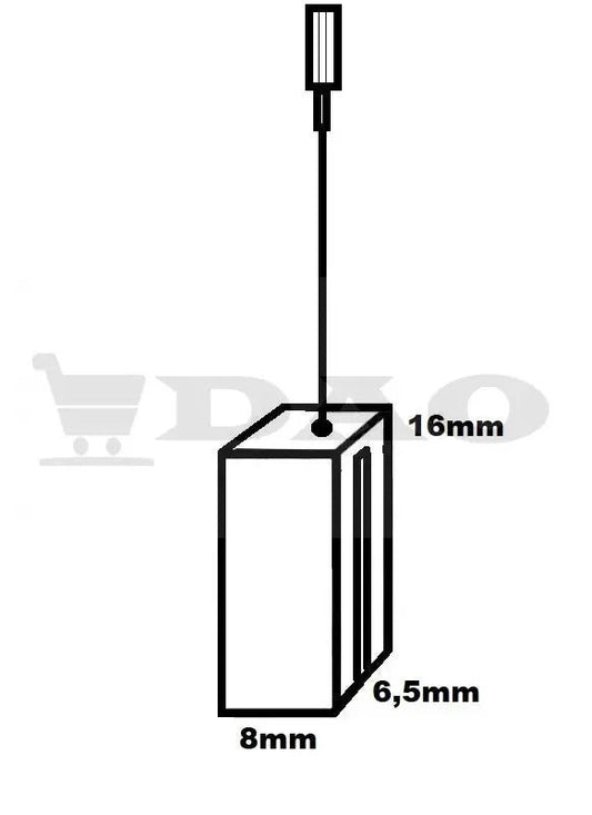 Perii colectoare DAO, 8x6,5x16 mm, cu papuc mama, carbon - grafit, D2 - DAO Shop