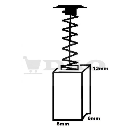 Perii colectoare DAO, 8x6x13mm, cu arc, carbon - grafit, A13 - DAO Shop