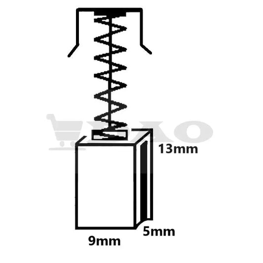 Perii colectoare DAO, 9x5x13 mm, cu arc, carbon - grafit, D17 - DAO Shop