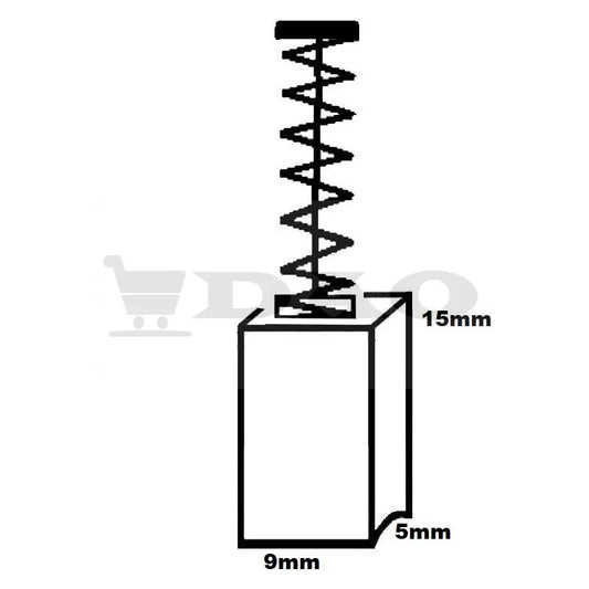 Perii colectoare DAO, 9x5x15 mm, cu arc, carbon - grafit, A15 - DAO Shop