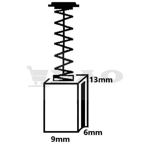 Perii colectoare DAO, 9x6x13 mm, cu arc, carbon - grafit, A19 - DAO Shop