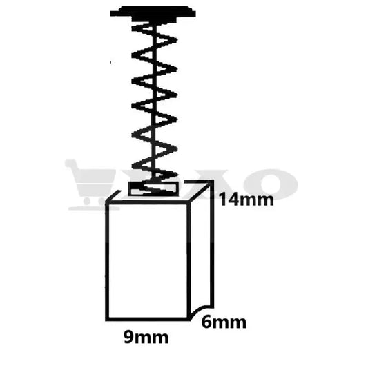 Perii colectoare DAO, 9x6x14 mm, cu arc, carbon - grafit, D3 - DAO Shop