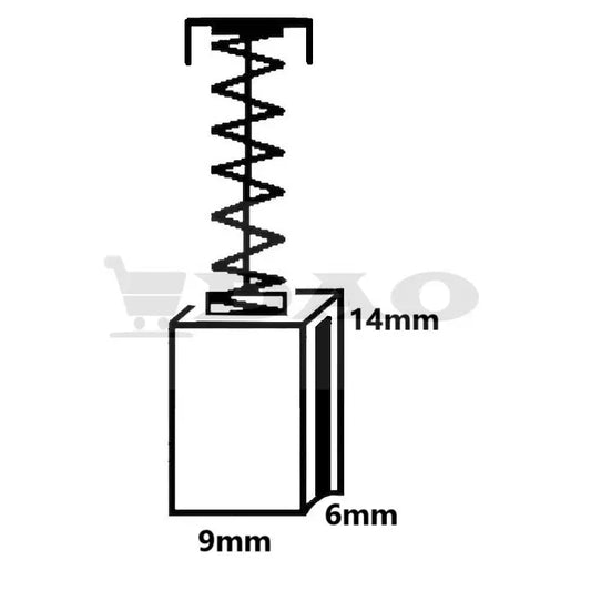 Perii colectoare DAO, 9x6x14 mm, cu arc, carbon - grafit, D4 - DAO Shop
