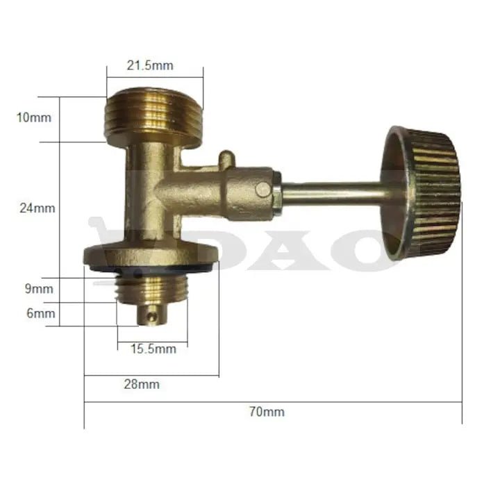Robinet adaptor butelie voiaj cu bila la filet stanga romanesc - DAO Shop