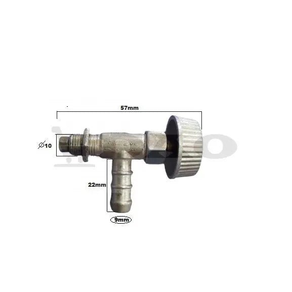 Robinet gaz pirostie, piulita fixare inclusa, alama - DAO Shop