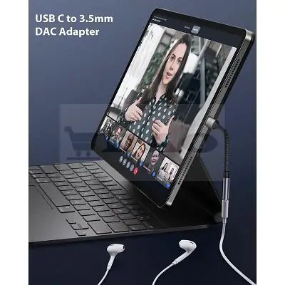 Adaptor audio TipC pentru casti, android si IOS, textil, metal - plastic, cip DAC inclus - DAO Shop