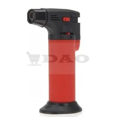 Arzator reincarcabil DAO PQ - 003, flacara anti - vant, cu suport, rosu - DAO Shop