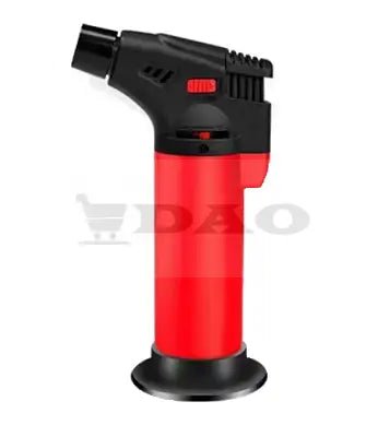 Arzator reincarcabil DAO PQ - 003, flacara anti - vant, cu suport, rosu - DAO Shop