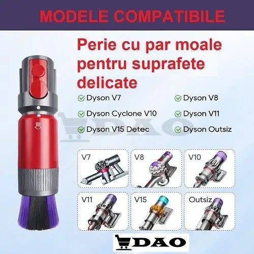 Perie aspirator cu par moale pentru curatarea suprafetelor delicate, 966489 - 08 , compatibil Dyson V7 V8 V10 V11 V15 – DAO® - DAO Shop