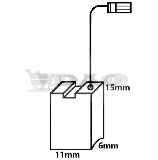 Perii colectoare DAO, 11x6x15 mm, cu papuc mama , carbon - grafit, B9 - DAO Shop