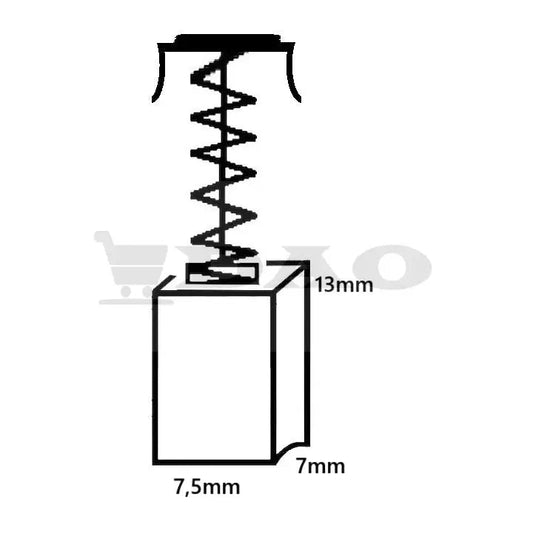 Perii colectoare DAO, 7x7,5x13 mm CB430, cu arc, carbon - cupru, , E1, 191971 - 3 DGA452 - DAO Shop